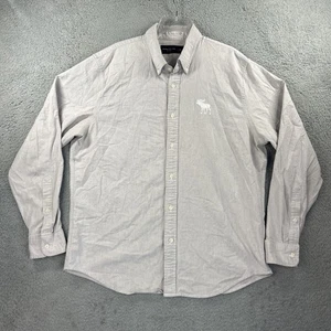Abercrombie & Fitch Shirt Mens XXL Gray Big Moose Long Sleeve Button Up Stretch - Picture 1 of 7