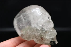 270g Natürlicher Geist Phantom Quarz Geschnitzt Schädel Kristall Reiki Heilung Edelstein Geschenk - Bild 1 von 15