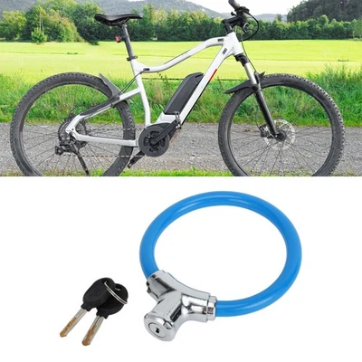 Bicycle Lock Portable Ring Cable 42cm Anti-Theft  Bike Lock Mini Ring Lock Blue - Image 1 of 4