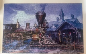 SUNSOUT JigSaw Puzzle 1000 Pieces CHARLESTOWN STATION Train Soldiers - Picture 1 of 7