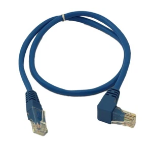 2ft Cat5E ANGLED Ethernet RJ45 Patch Cable, NON-BOOTED, BLUE FE-C590-02-BLU - Picture 1 of 3