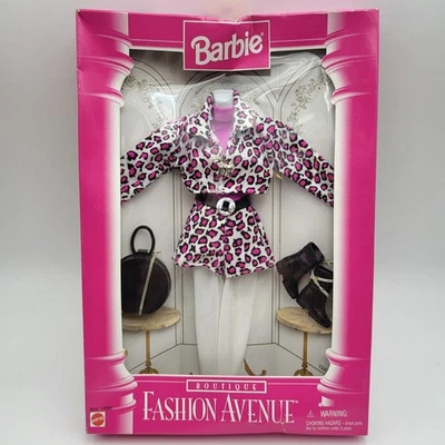 Traje de leopardo rosa y blanco vintage Mattel Barbie Boutique Fashion Avenue #14980 Foto 1 de 4