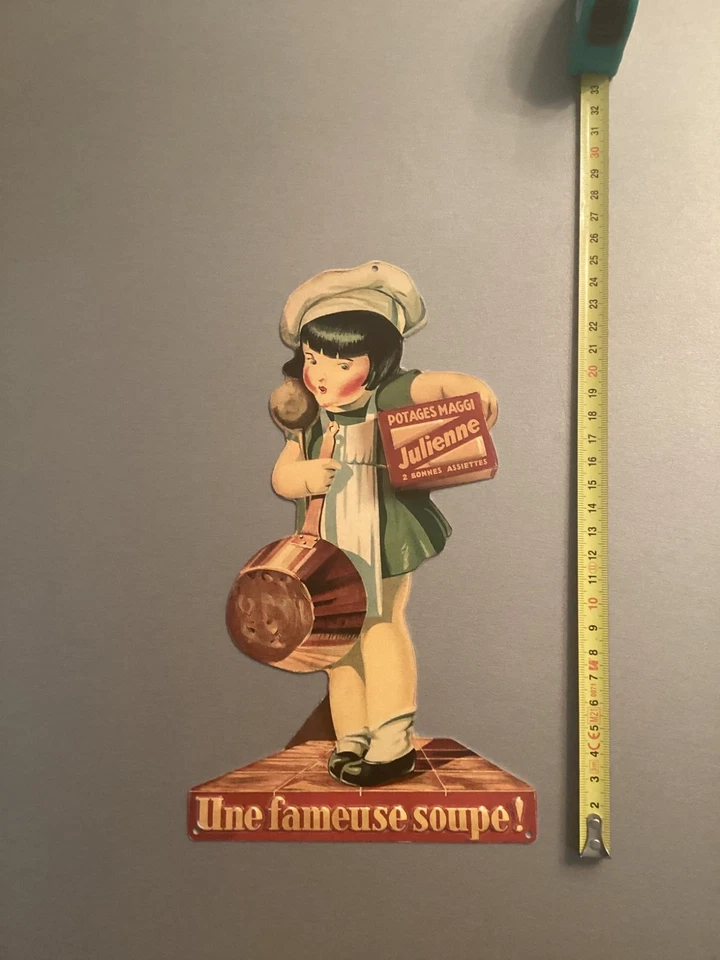plaque metal maggi une bonne soupe reproduction 20 cm no plaque émaillée - Photo 1/1