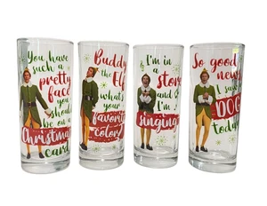 Juego de 4 vasos de película de elfos | Buddy the Elf Will Ferrell citas de Navidad | 10 oz - Imagen 1 de 6