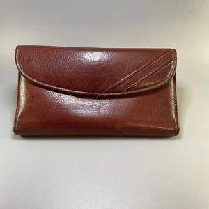 Cartera de cuero vintage LeBaron plegable marrón cuero genuino cierre a presión - Imagen 1 de 12