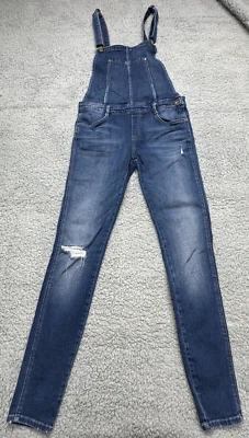 Zara Overalls Womens Medium Premium Wash Trafaluc Distressed Skinny Stretch - Image 1 of 4