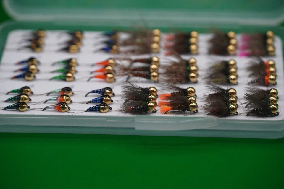 63 Premium Tungsten Jigs in Vision in Fliegenfischen Fliegenbox Forellenangel... - Bild 1 von 4