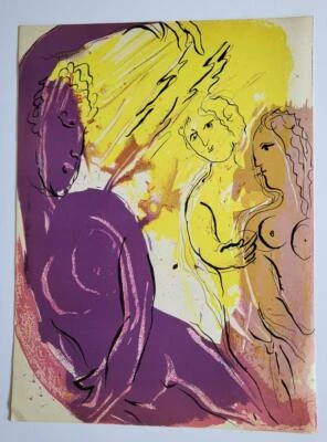 Litografía Original Marc Chagall "Angel of Paradise" 1956 Mourlot 121 Edición Limitada Foto 1 de 2