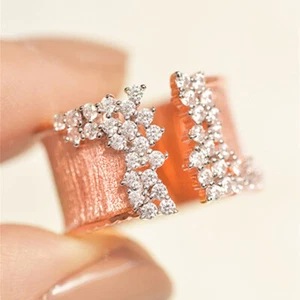 Women Gorgeous Gold Plated Ring Cubic Zirconia Jewelry Wedding Band Gift Sz 6-10 - Bild 1 von 16