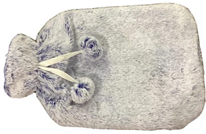 “UK STOCK” 2x Hot Water Bottle with Light Blue Faux Fur Cover - Picture 1 of 3