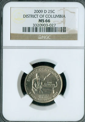 2009 D DISTRICT OF COLUMBIA QUARTER NGC MS66 BUSINESS STRIKE * - Image 1 of 2