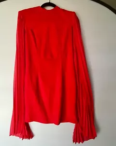Vestido para mujer Red Groovy SHEIN - Corto con mangas largas plisadas - Imagen 1 de 13