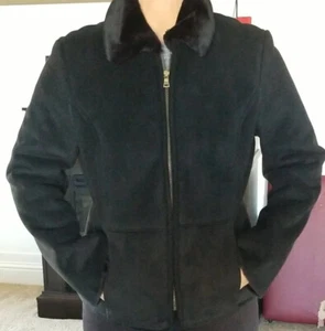 Ann Taylor Black Suede Like Coat - Picture 1 of 9