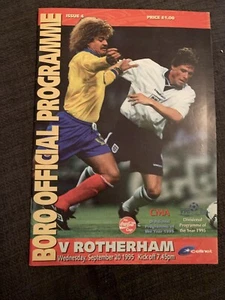 1995 Middlesbrough V Rotherham Football Programme League Cup - Picture 1 of 2