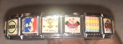 Pulseira Berloque Líder de Torcida Lesley 18 Elos Aço Inoxidável Tom Prata - Imagem 1 de 4