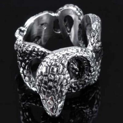 Edelstahl- Anello, Serpente, Avvolgimento Cobra, Molto IN Plastica - Immagine 1 di 4