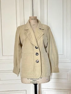 Chaqueta Blazer Yves Saint Laurent Vintage Beige Vareuse Talla 36 (Se adapta a S a M) - Imagen 1 de 7