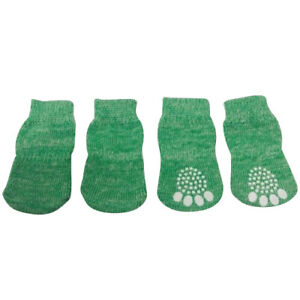 Dog Puppy Anti-slip Socks - For Tiny and Small Breeds - Green - S M L