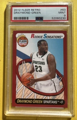 Fleer Retro Draymond Green #63 Rookie Sensations RC Warriors 2012 PSA 9 como nuevo Foto 1 de 2