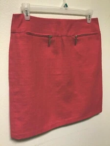 East 5th Sz 12 Tailored Skirt Cotton/Polyester Textured Zip Pockets Dark Peach - Picture 1 of 5