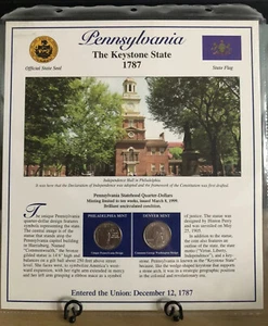 State Of Pennsylvania From Statehood Quarters & Stamps Collection - Picture 1 of 2