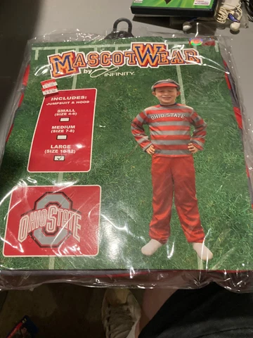 Ohio State Buckeyes Mascot Costume Youth LARGE 10-12  Halloween NEW OSU BUCKEYES Cover