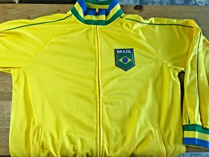 Brazil Track Jacket Yellow Zipper Rhinox Size L Soccer Football Brasil Sweatsuit - Picture 1 of 12