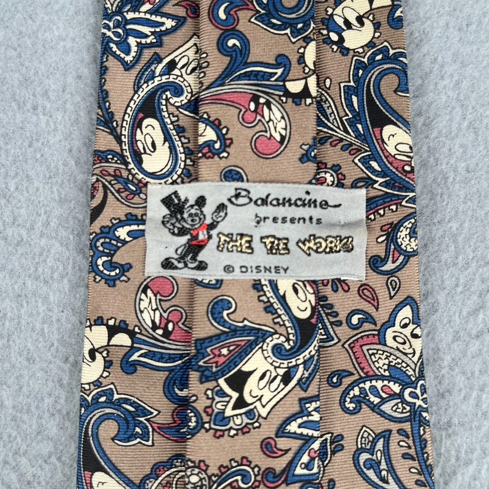 Corbata Balancine Disney The Tie Works Beige Paisley Mickey Seda Hecha en EE. UU. Hombres Foto 1 de 4