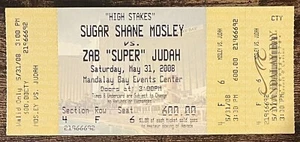 SUGAR SHANE MOSLEY vs ZAB "Super" JUDAH 2008 Boxing TICKET High Stakes Las Vegas - Picture 1 of 2