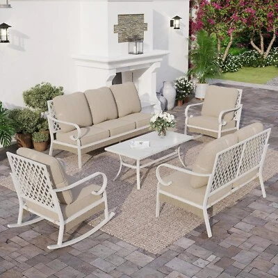Outdoor Sectional Sofa Set with Coffee Table 7 Seat Patio Sofa with Cushion - Image 1 of 4