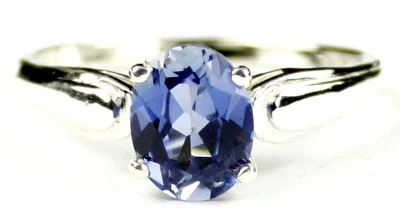 Created Blue Sapphire, 925 Sterling Silver Ladies Ring, SR058 - Image 1 of 4
