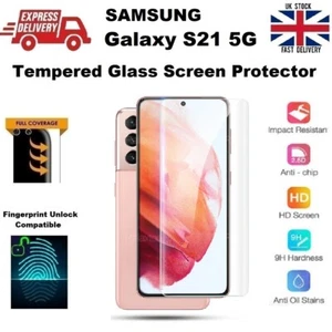 Full Glue Edge-to-Edge Tempered Glass Screen Protector for Samsung Galaxy S21 5G - Picture 1 of 10