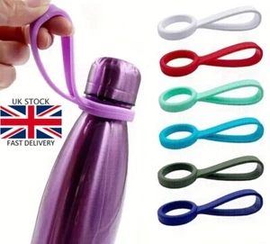 Silicone Water Bottle Handle Sling in 4 Colours Black & Blue Fits On Most Bottle - Picture 1 of 6