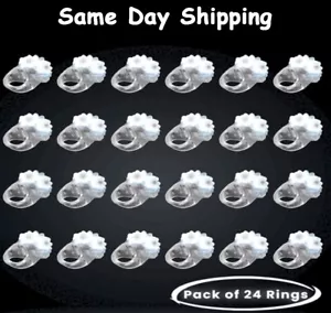 Anillos llenos de baches de jalea blanca con luz LED - Paquete de 24 por fiesta Glowz - Imagen 1 de 10