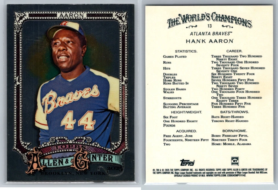 2025 Topps Allen Ginter Полноразмерная Параллельная ХРОМИРОВАННАЯ ПЕРЕЛИВАЮЩАЯСЯ ФОЛЬГА FILAGREEMENT U Pick - Изображение 1 из 1