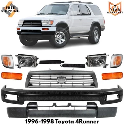 Front Bumper Paintable Steel & Grille Assembly Kit For 1996-1998 Toyota 4Runner Foto 1 de 4