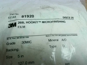 3M 268L Hookit 5" Microfinishing Discs (25 PCS) 30Micron Aluminum Oxide Type ... - Picture 1 of 1