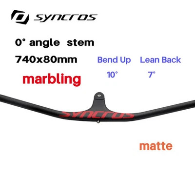 Manillar de Carbono MTB Manillar Integrado con Vástago +10° 0°Grado 60-110mm Pieza Foto 1 de 4