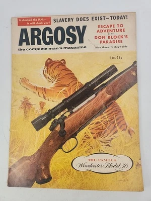Argosy: The Complete Man's Magazine January 1956 Men Hunting Adventure  - Image 1 of 4