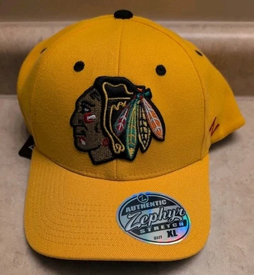 Vintage Chicago Blackhawks Zephyr Fitted Hat Men's Sz XL NHL Hockey Sports Cap  - Image 1 of 4