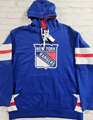 NHL Apparel New York Rangers Lace-Up Hoodie Hooded Sweatshirt Men's 2XL  NEW - Image 1 of 4