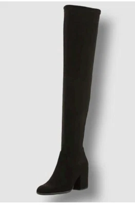 Sesto Meucci Women's Over The Knee Boots Size 8 Black Suede Made In Italy - Image 1 of 4