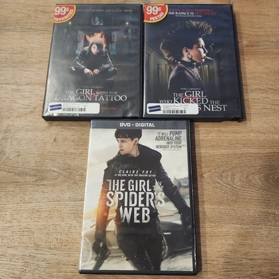 3 DVDs: The Girl with the Dragon Tattoo & Kicked The Hornets Nest & Spider's Web - Image 1 of 3