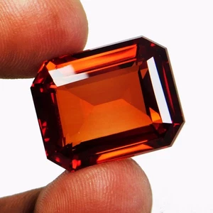 Impresionante piedra preciosa de corte esmeralda de zafiro natural Padparadscha certificado 36,30 quilates - Imagen 1 de 9