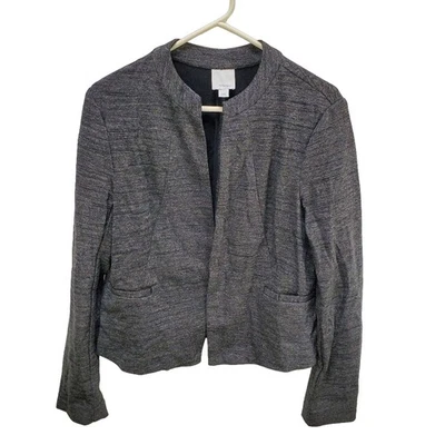 Blazer Halógeno Chaqueta Abrigo Mujer Grande Gris Carbón Bolsillos Tejido Abierto Cuello Simulado Foto 1 de 4