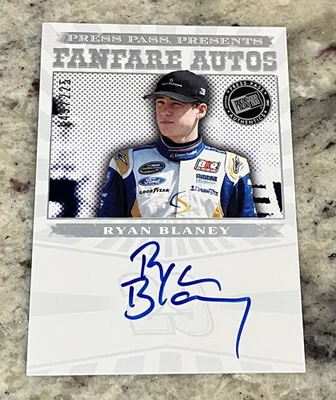 2013 Press Pass Fanfare Ryan Blaney Auto Silver 149/225 No.  FFA-RB - Image 1 of 2