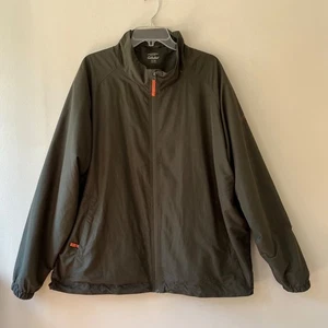CABELAS Sz XL Tall Men Windcrest Rain Jacket Olive Hunter Orange Zip Pockets - Picture 1 of 10