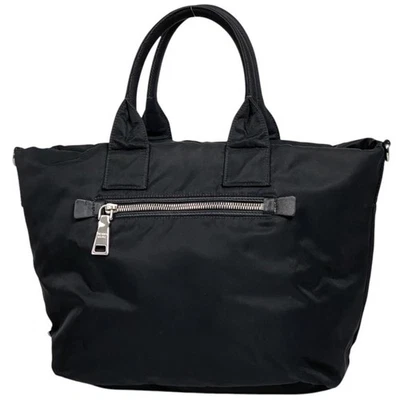 PRADA 2-сторонний двусторонняя наплечная сумка Дамская сумка нейлона черный многоцветный #BS1889 - Изображение 1 из 4