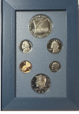 1987-S U.S. Mint Prestige Set - Includes U.S. Constitution Silver Dollar - COA - Image 1 of 3