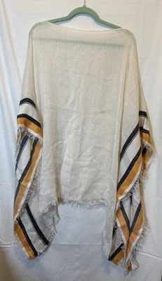 Poncho Rag & Bone Border Rayas Crema Naranja Negro Foto 1 de 4